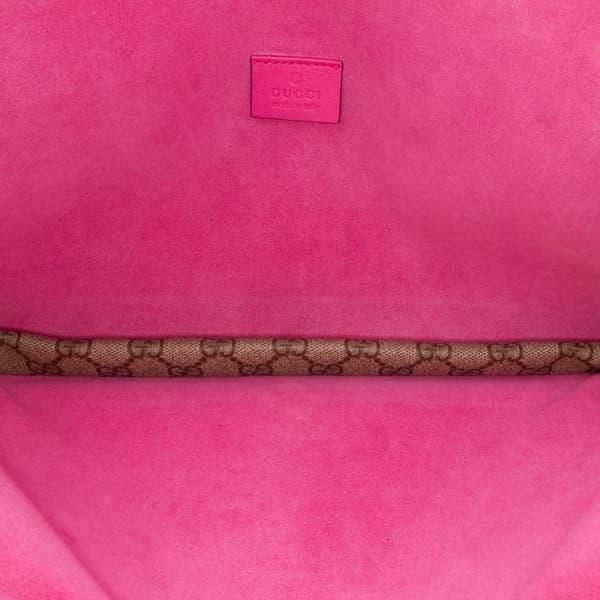 Pre-owned Gucci GG Supreme Dionysus Clutch Brown