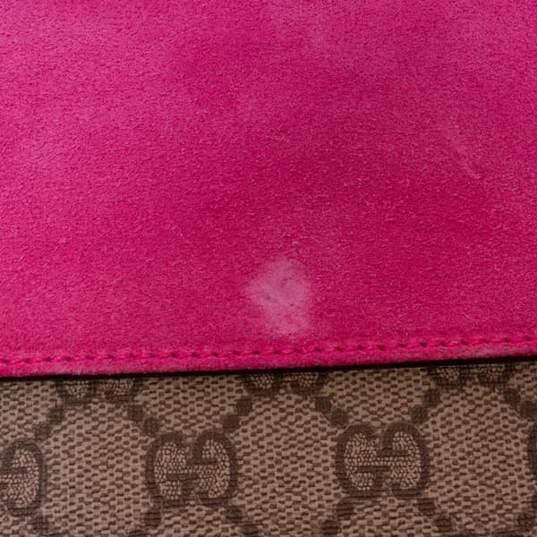 Pre-owned Gucci GG Supreme Dionysus Clutch Brown