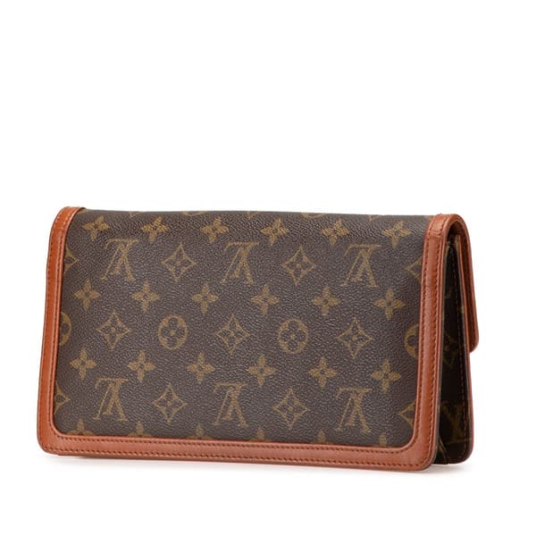 Pre-owned Louis Vuitton Monogram Pochette Dame PM Brown