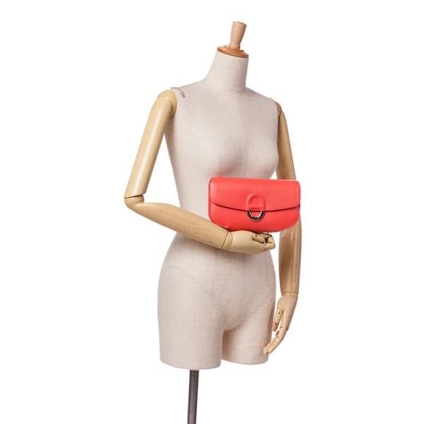 Pre-owned Hermès Epsom Cherche Midi Clutch 22 Red