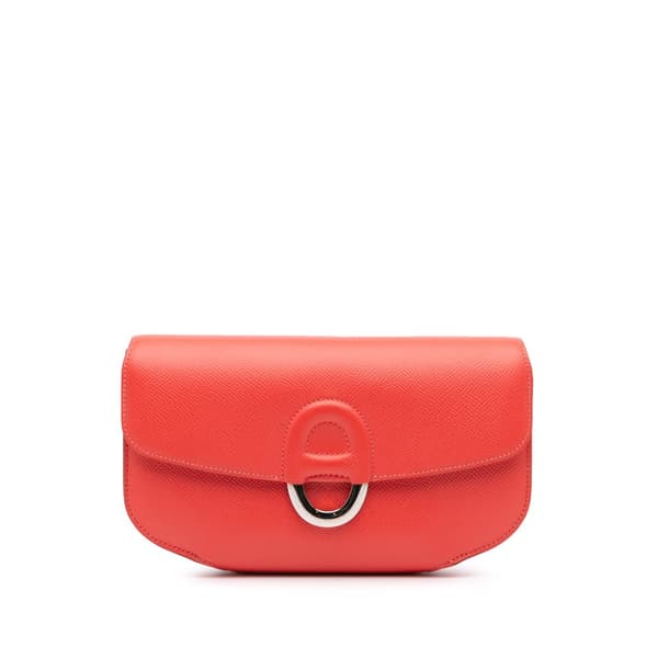 Pre-owned Hermès Epsom Cherche Midi Clutch 22 Red