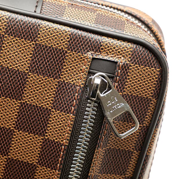 Pre-owned Louis Vuitton Damier Ebene Kasai Clutch Brown