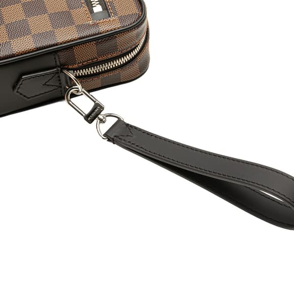 Pre-owned Louis Vuitton Damier Ebene Kasai Clutch Brown
