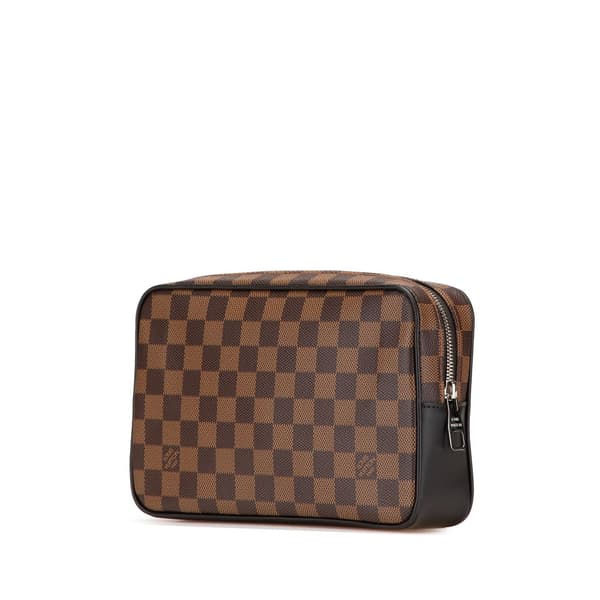 Pre-owned Louis Vuitton Damier Ebene Kasai Clutch Brown