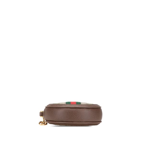 Pre-owned Gucci GG Supreme Ophidia Round Clutch Brown