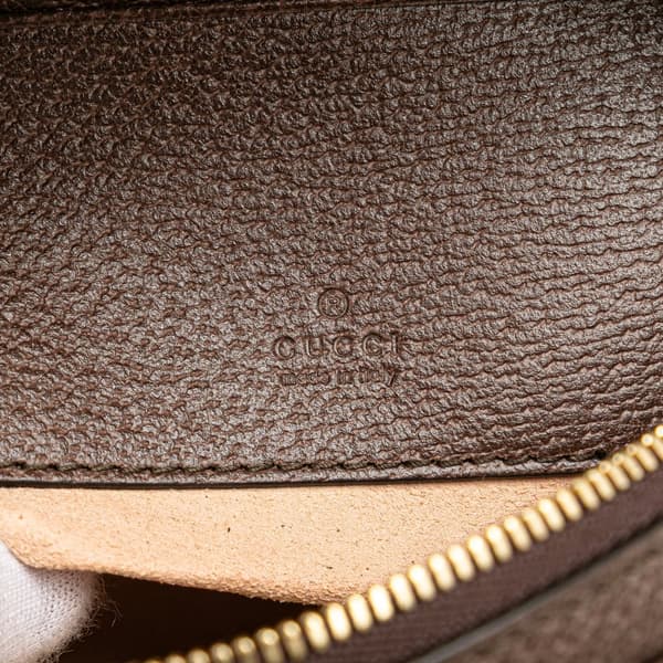 Pre-owned Gucci GG Supreme Ophidia Round Clutch Brown