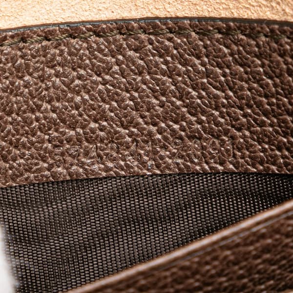 Pre-owned Gucci GG Supreme Ophidia Round Clutch Brown