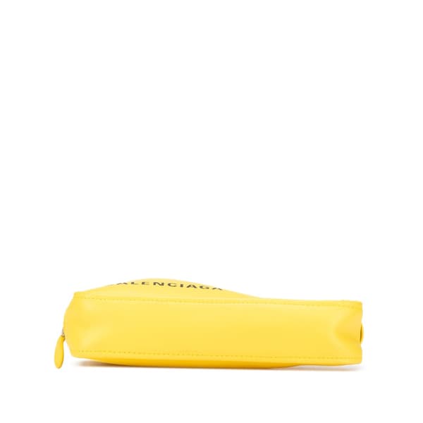 Pre-owned Balenciaga Leather Triangle Clutch M Yellow