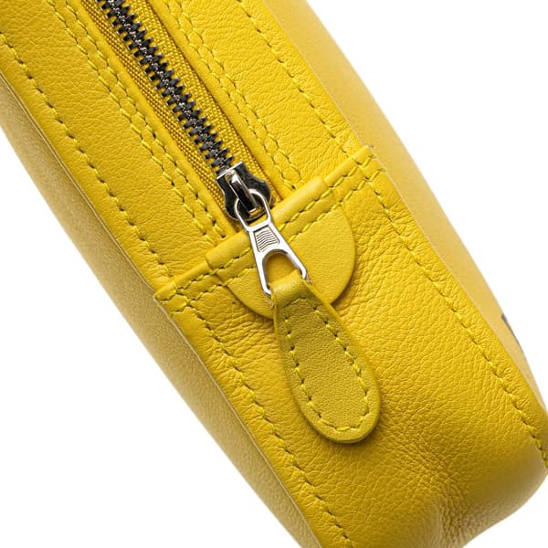 Pre-owned Balenciaga Leather Triangle Clutch M Yellow