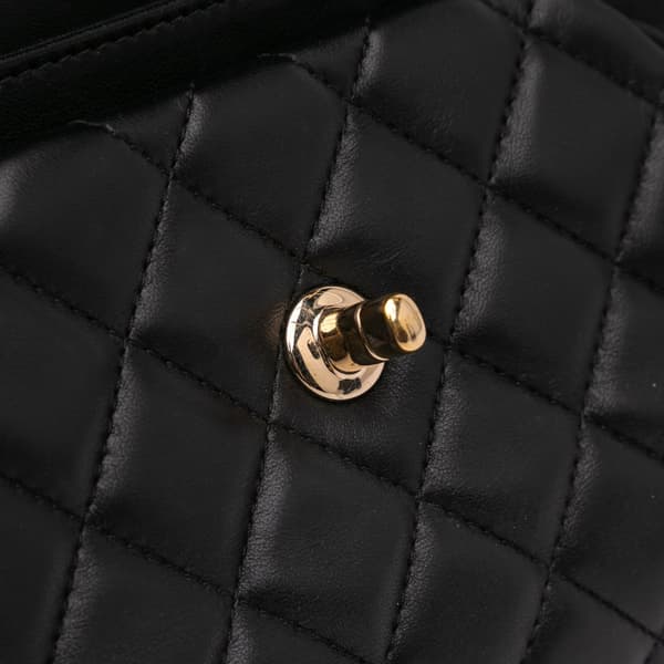 Pre-owned Chanel Quilted Lambskin Fold Up Again Clutch Black