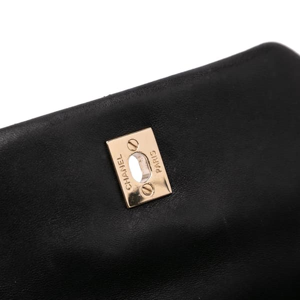 Pre-owned Chanel Quilted Lambskin Fold Up Again Clutch Black