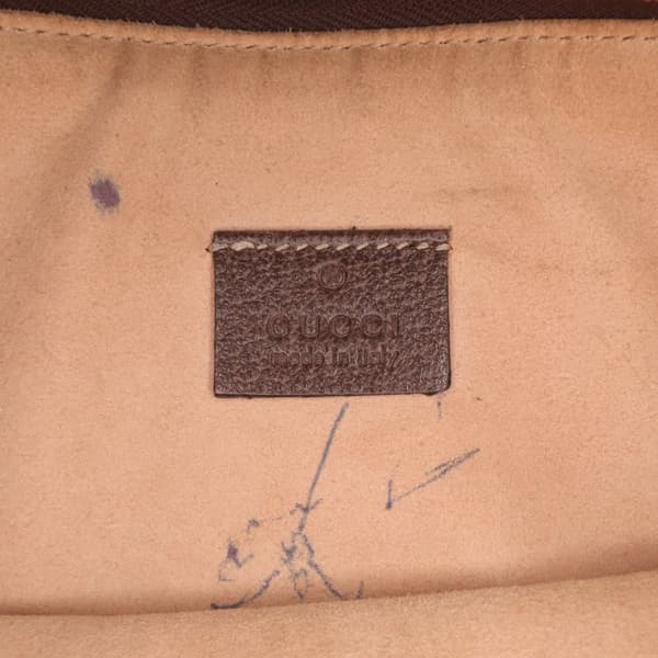 Pre-owned Gucci Large GG Supreme Ophidia Web Clutch Brown