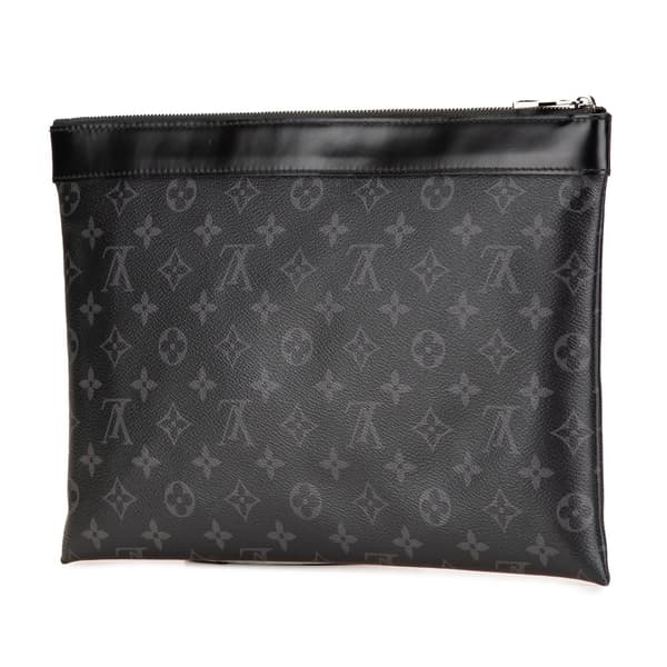 Pre-owned Louis Vuitton Monogram Eclipse Discovery Pochette GM Black