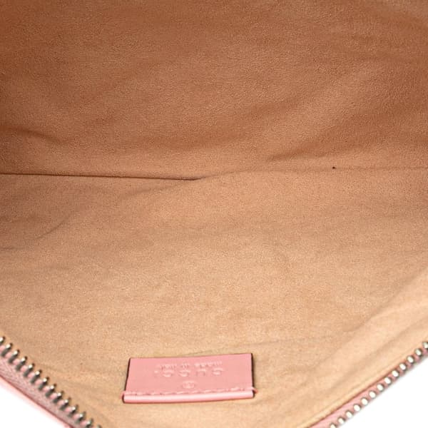 Pre-owned Gucci GG Marmont Matelasse Leather Clutch Pink