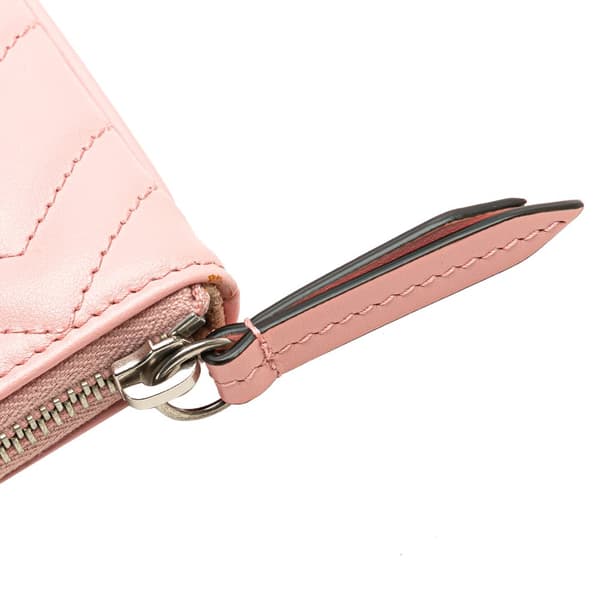 Pre-owned Gucci GG Marmont Matelasse Leather Clutch Pink