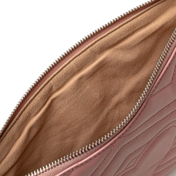 Pre-owned Gucci GG Marmont Matelasse Leather Clutch Pink