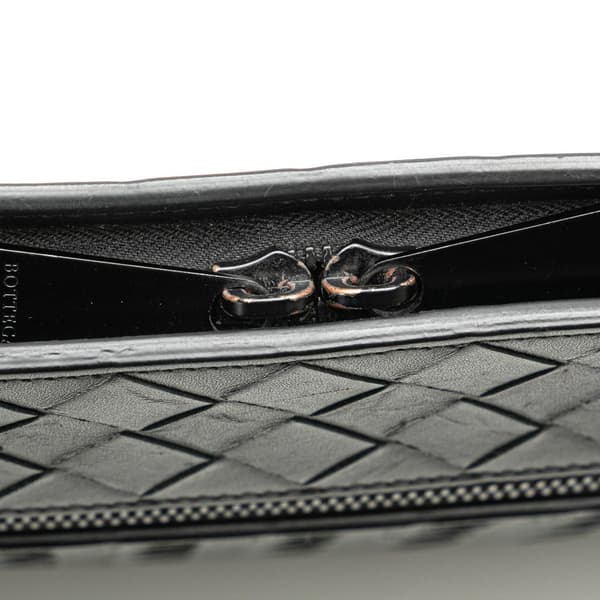 Pre-owned Bottega Veneta Medium Calfskin Intrecciato Document Case Black