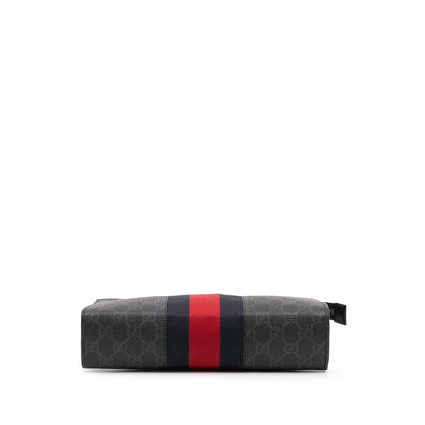 Pre-owned Gucci GG Supreme Web Clutch Black