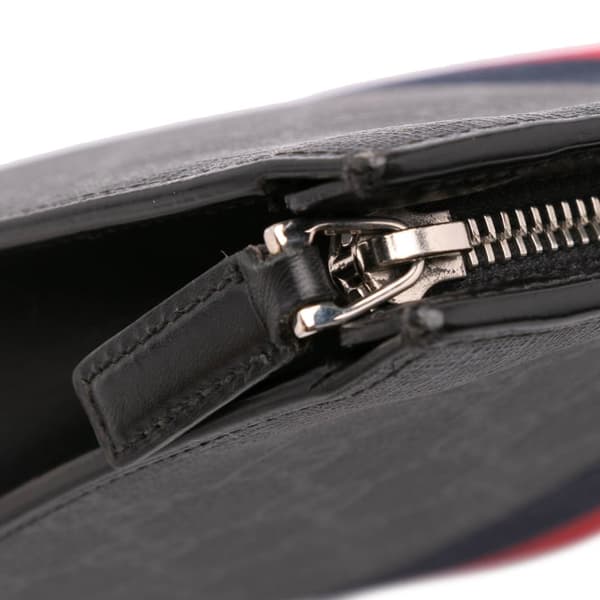 Pre-owned Gucci GG Supreme Web Clutch Black