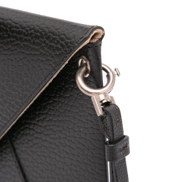 Pre-owned Maison Margiela Leather MM11 Envelope Clutch Black