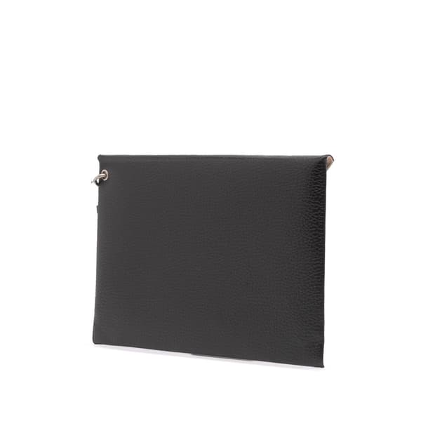 Pre-owned Maison Margiela Leather MM11 Envelope Clutch Black