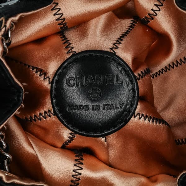 Pre-owned Chanel Mini Lambskin and Satin Reversible Sac Cordon Black