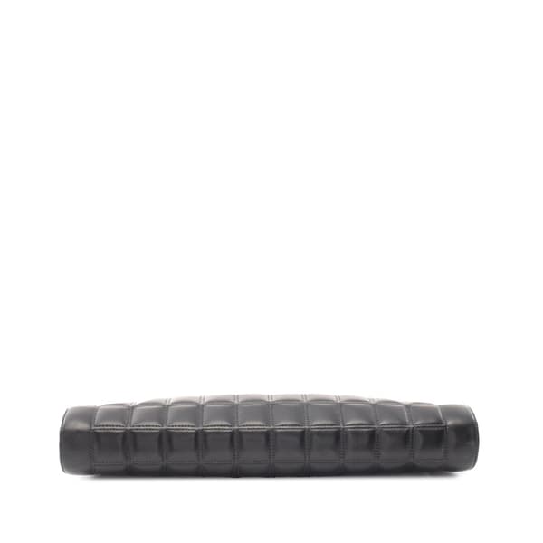 Pre-owned Chanel CC Choco Bar Quilted Lambskin Crystal Frame Clutch Black