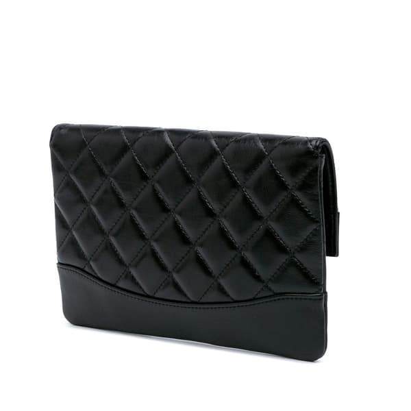 Pre-owned Chanel Shiny Crumpled Calfskin 31 Clutch Black