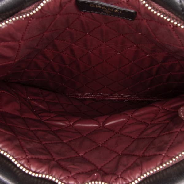 Pre-owned Chanel CC Quilted Lambskin Foldover Clutch Black