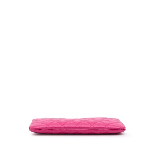 Pre-owned Chanel Small Quilted Caviar O Case Clutch Pink