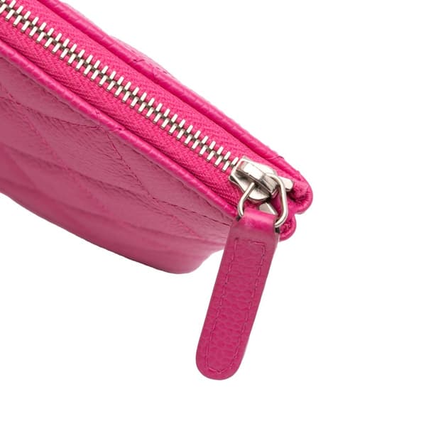 Pre-owned Chanel Small Quilted Caviar O Case Clutch Pink