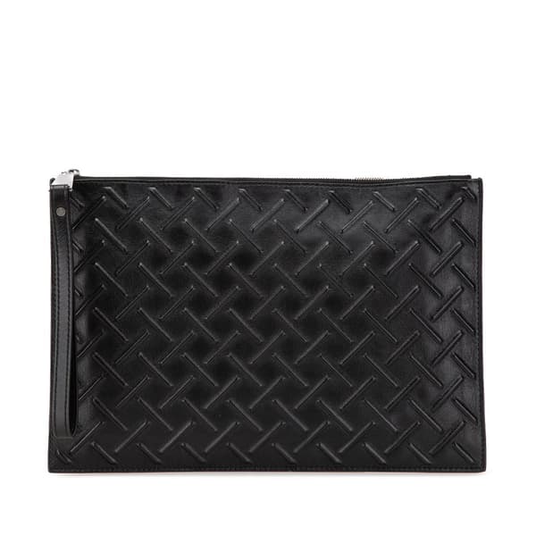 Pre-owned Bottega Veneta Nappa Graphic Clutch Black