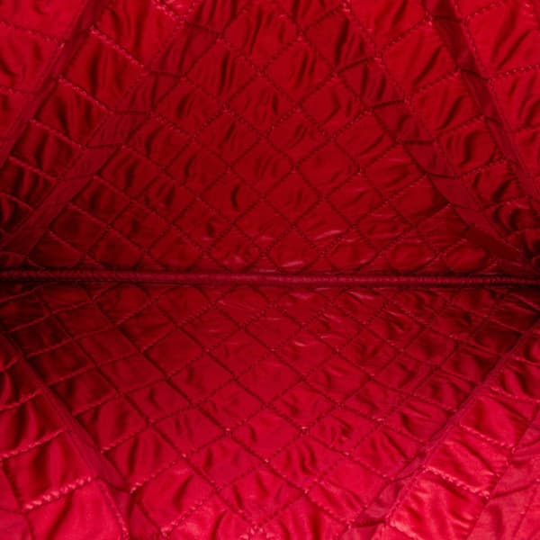 Pre-owned Chanel Large Quilted Patent O Case Clutch Red