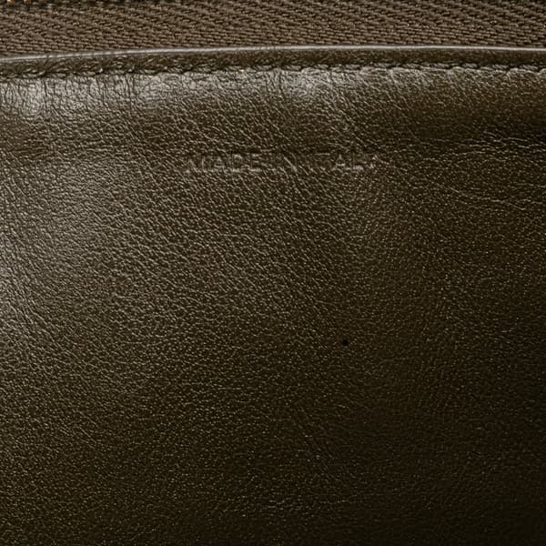 Pre-owned Celine Quilted Calfskin C Charm Clutch Brown