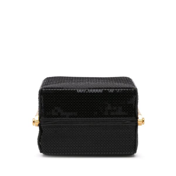 Pre-owned Celine Leather Sequin Triomphe Minaudiere Black