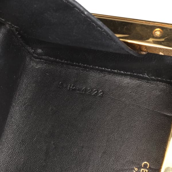 Pre-owned Celine Leather Sequin Triomphe Minaudiere Black