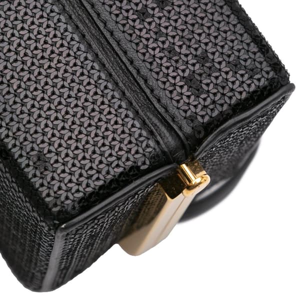 Pre-owned Celine Leather Sequin Triomphe Minaudiere Black
