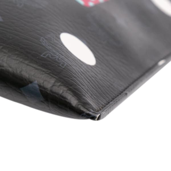 Pre-owned MCM Craig And Karl Visetos Coated Canvas Beyond Snowdome Clutch Black