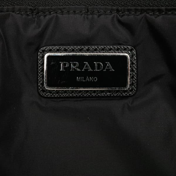 Pre-owned Prada Tessuto Padded Zip Clutch Blue