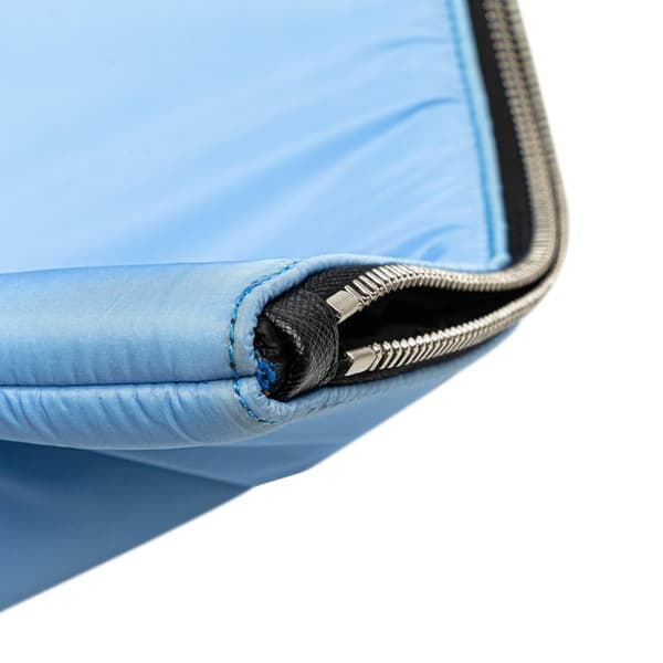 Pre-owned Prada Tessuto Padded Zip Clutch Blue