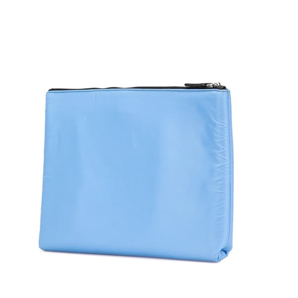 Pre-owned Prada Tessuto Padded Zip Clutch Blue