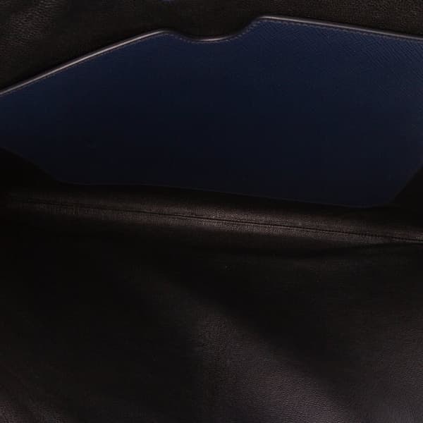 Pre-owned Prada Saffiano Lux Zip Portfolio Blue