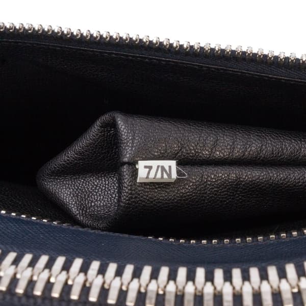 Pre-owned Prada Saffiano Lux Zip Portfolio Blue
