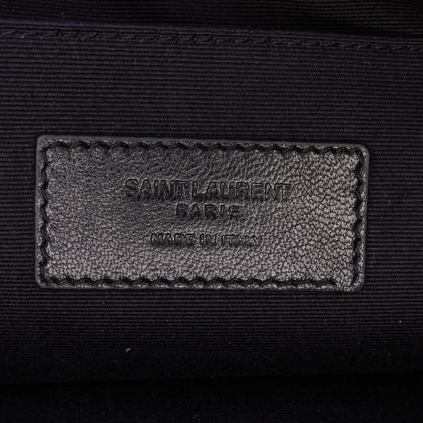 Pre-owned Saint Laurent Croc Embossed Leather Clutch Black