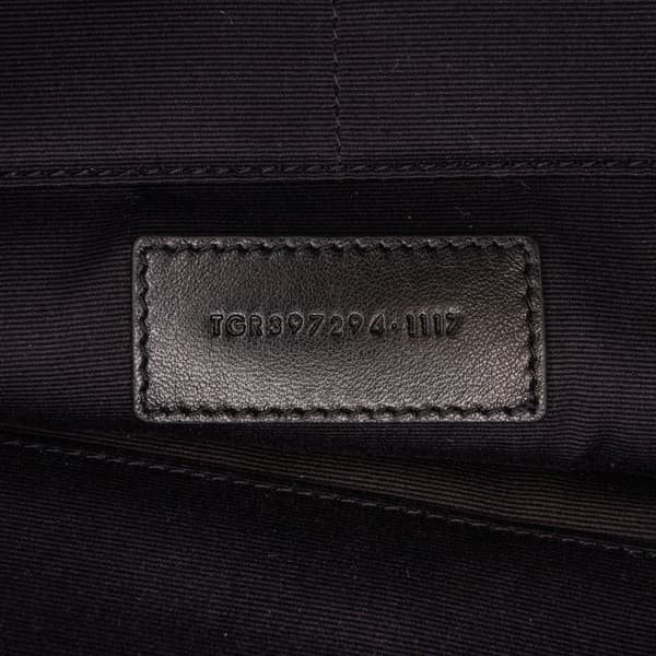 Pre-owned Saint Laurent Croc Embossed Leather Clutch Black