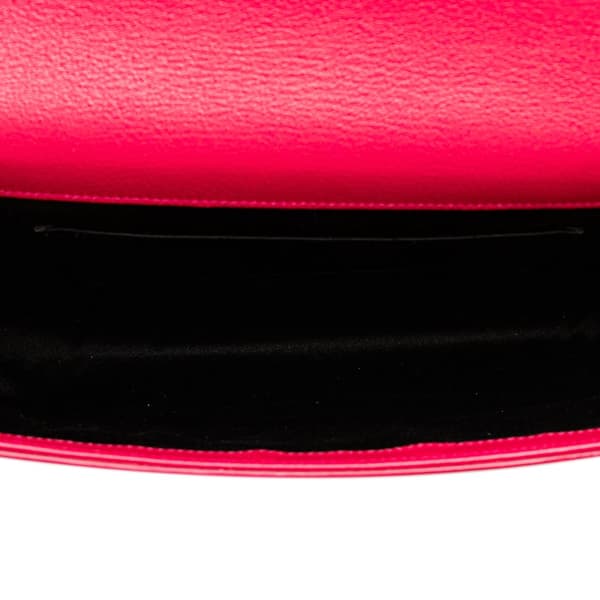 Pre-owned Yves Saint Laurent Large Leather Belle De Jour Clutch Pink
