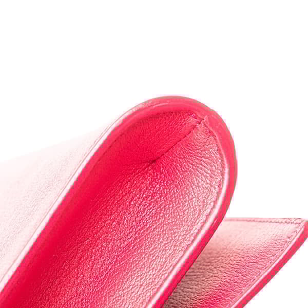 Pre-owned Yves Saint Laurent Large Leather Belle De Jour Clutch Pink