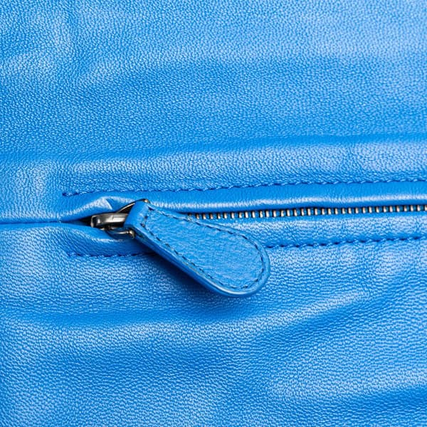 Pre-owned Bottega Veneta Nappa Intrecciato Turn Lock Clutch Blue