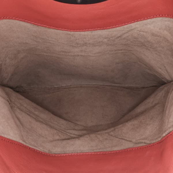 Pre-owned Bottega Veneta Nappa Intrecciato Flap Clutch Red
