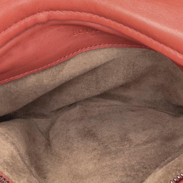 Pre-owned Bottega Veneta Nappa Intrecciato Flap Clutch Red
